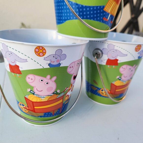 3X Peppa Pig Pail Buckets Party Bundle Party Favors Supplies Birthday Set of 3 - Picture 9 of 11